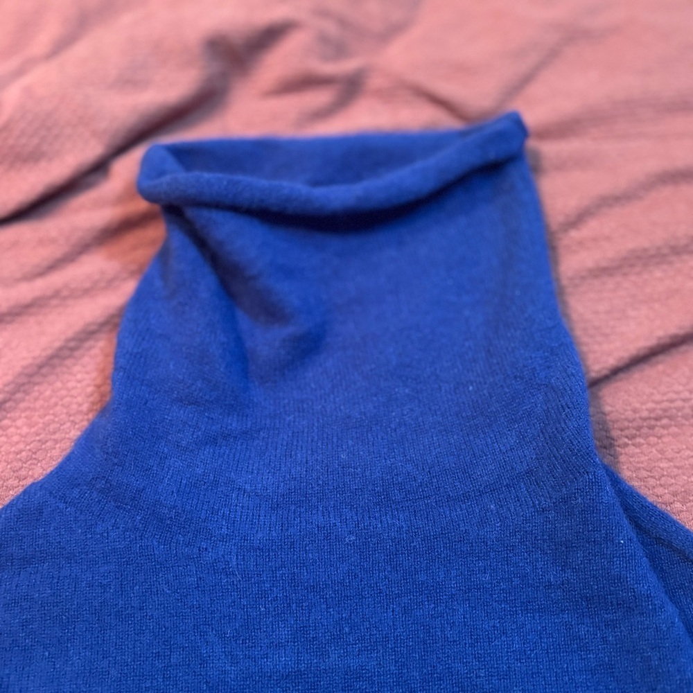 Tory Burch 100% Cashmere Oversized Dolman Turtleneck Sweater – Saphire Blue - Picture 4 of 11